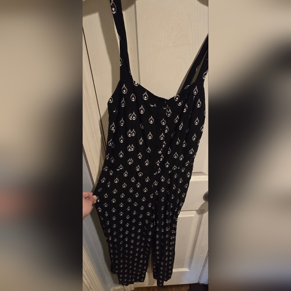 LOFT Black and White Patterned Jumpsuit/ Romper